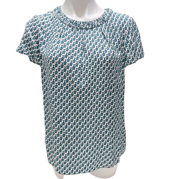 Boden Tops - Boden Sz Us 8 Carey‎ Blouse Silk Blend Multicolor Geometric
Round Neck